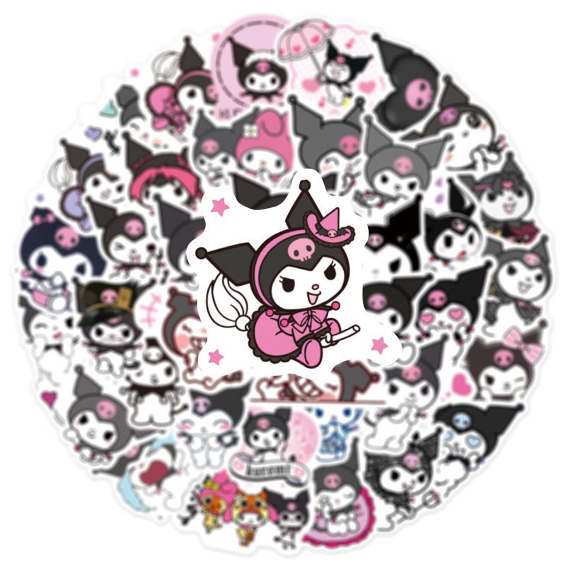 YONGAI 50Pcs Cute Kuromi Sticker for Kids, Kawaii Sanrio Cartoon Waterproof Vinyl Decal for Teen Girl Water Bottle Skateboard Notebook Phone Guitar Bike - Image 5